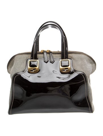 Zucca FF Chameleon Canvas & Patent Leather Satchel Small Vintage