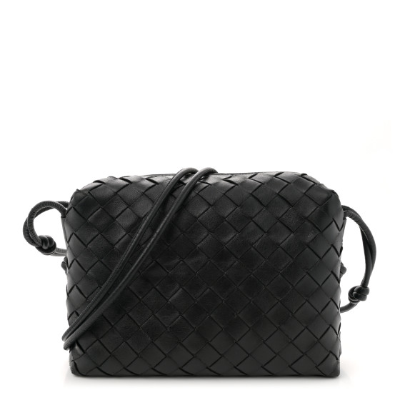 Bottega Veneta Nappa Intrecciato Small Loop Camera Bag Black