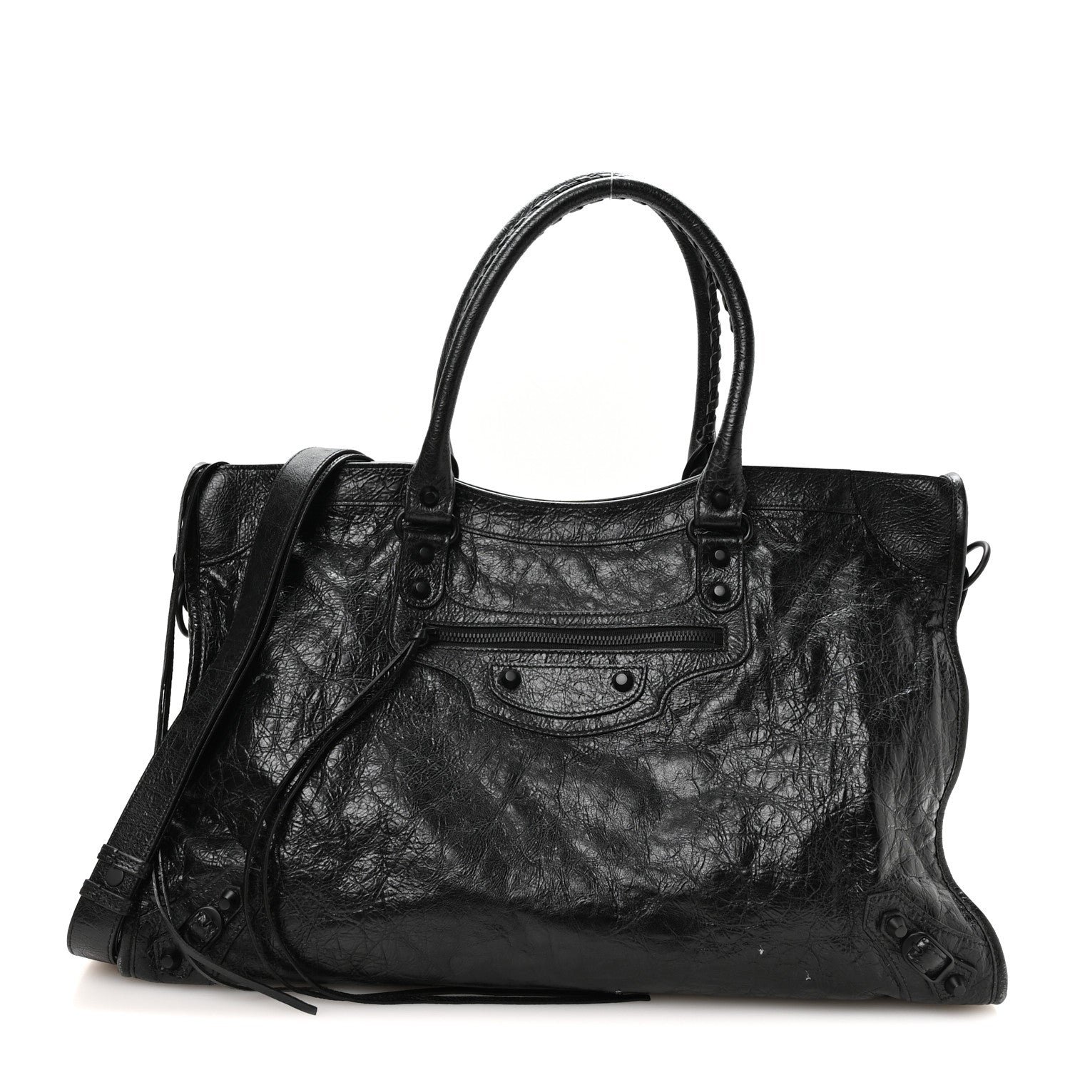 Balenciaga Agneau Arena Matte Hardware Large Le City Black