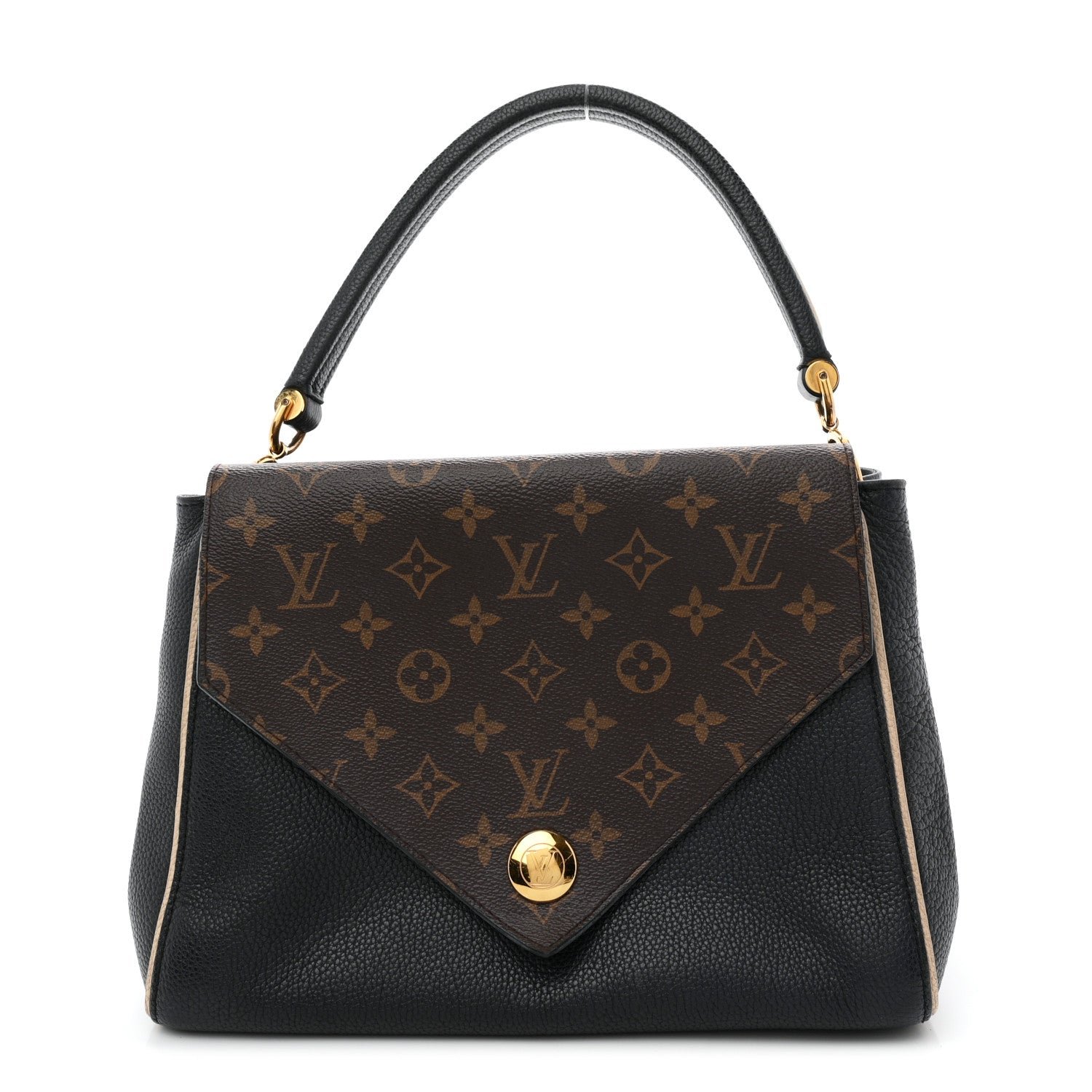 Louis Vuitton Grained Calfskin Monogram Double V Black