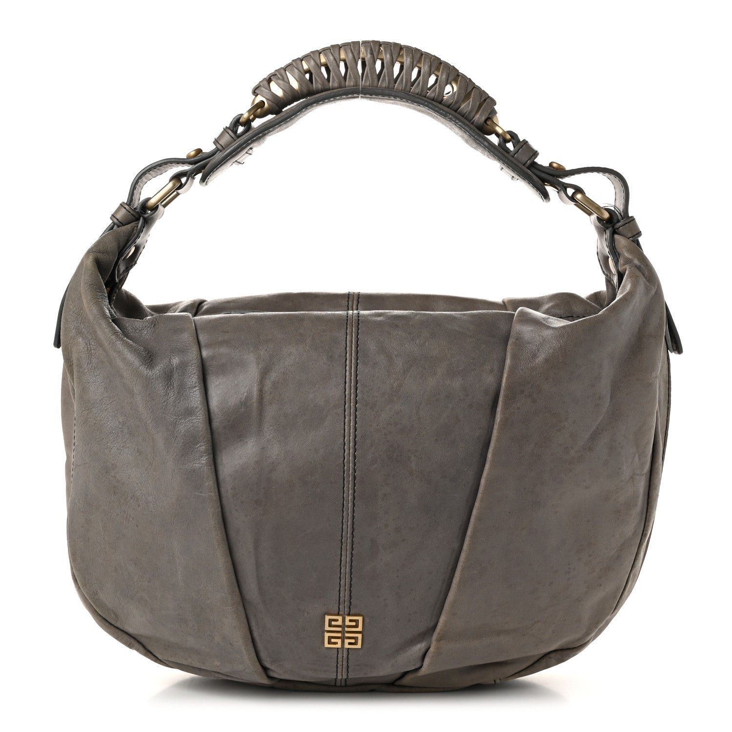 Givenchy Givenchy Calfskin Braided Hobo Grey