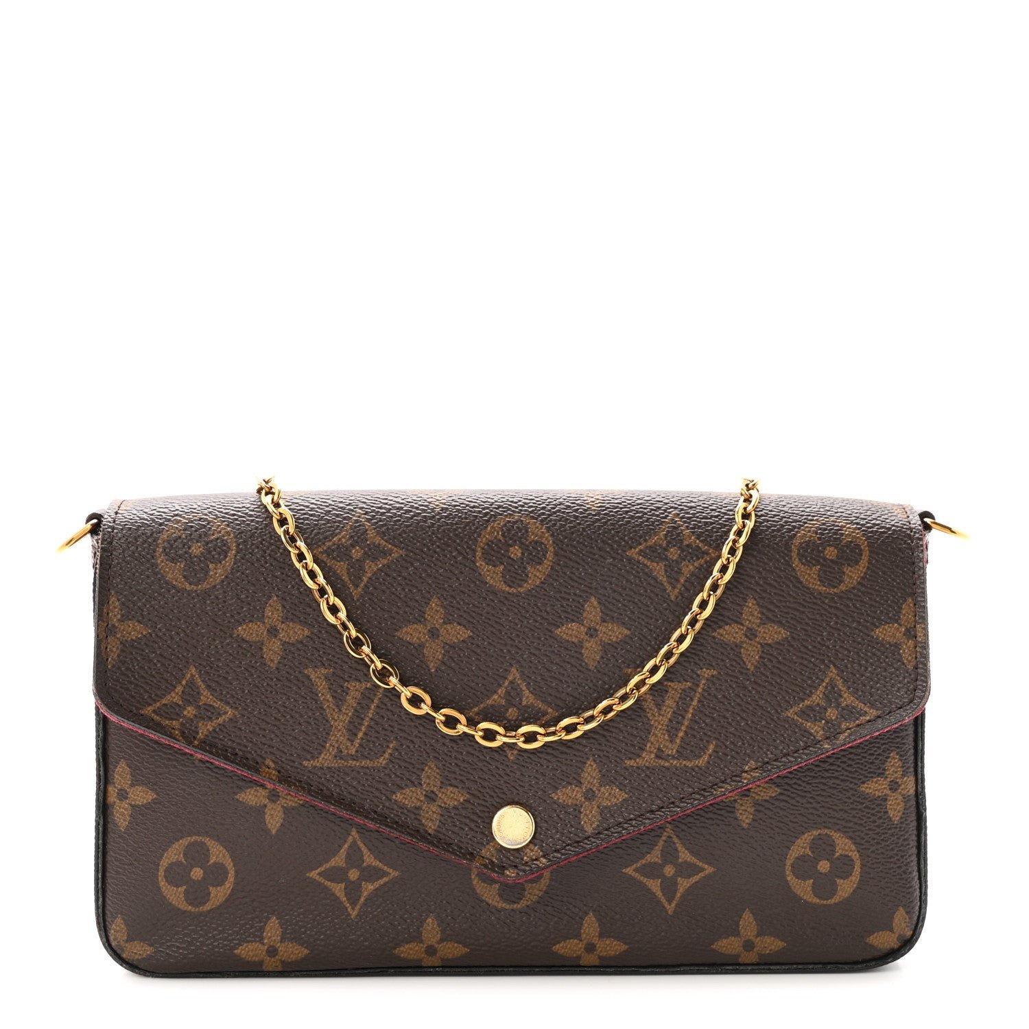 Louis Vuitton Monogram Pochette Felicie Chain Wallet Fuchsia