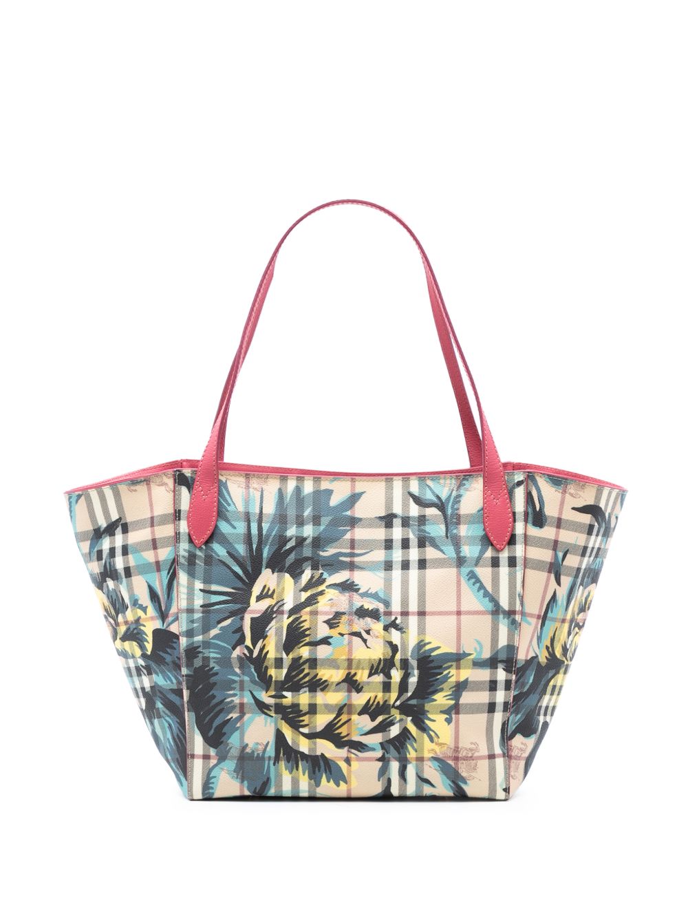 2000-2017 Small Haymarket Check Floral Print Coated Canvas Canterbury tote bag