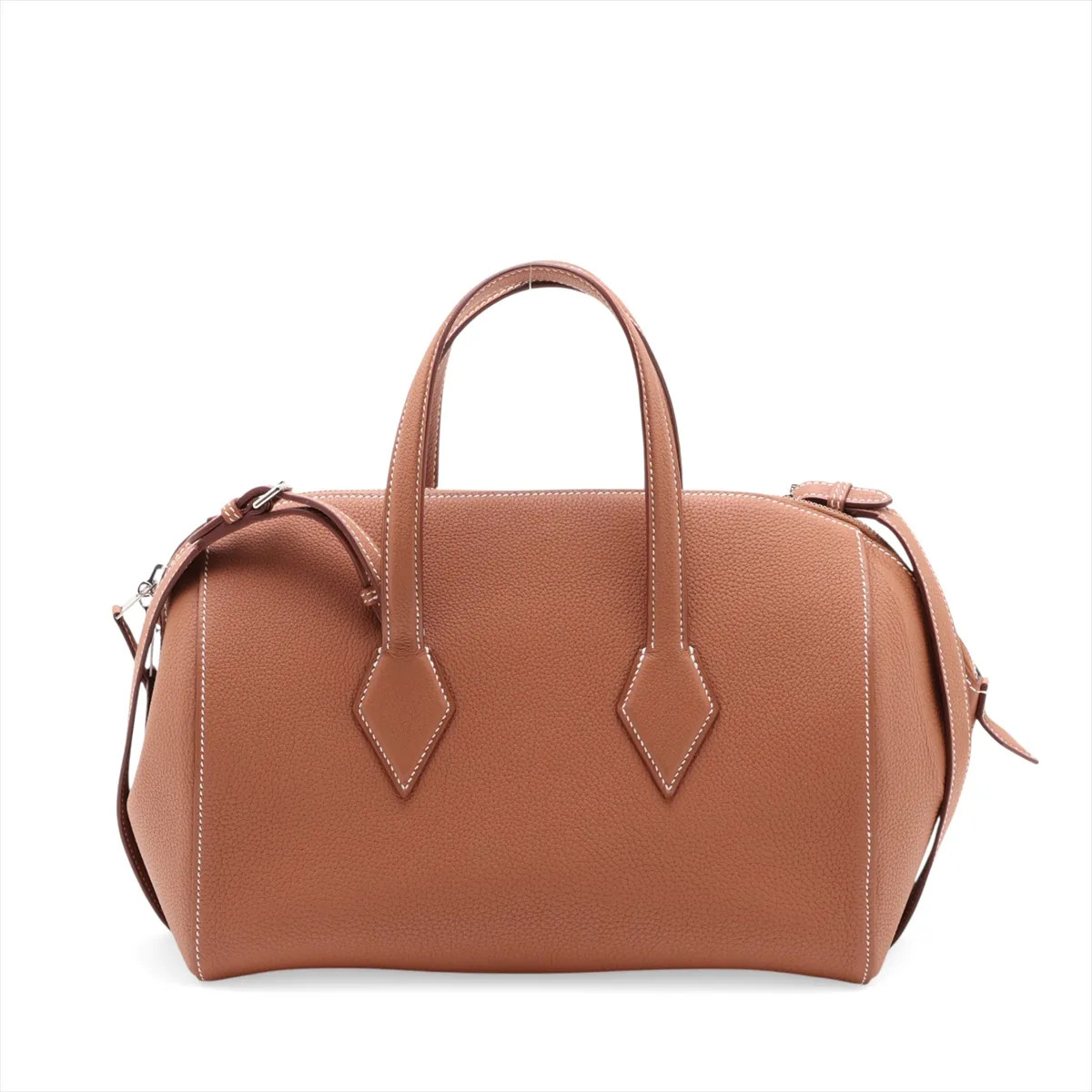 Hermès Petit Tour 34 Togo Gold Silver Metal Fittings