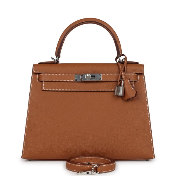 Hermes Hermes Kelly Sellier 28 Gold Epsom Palladium Hardware