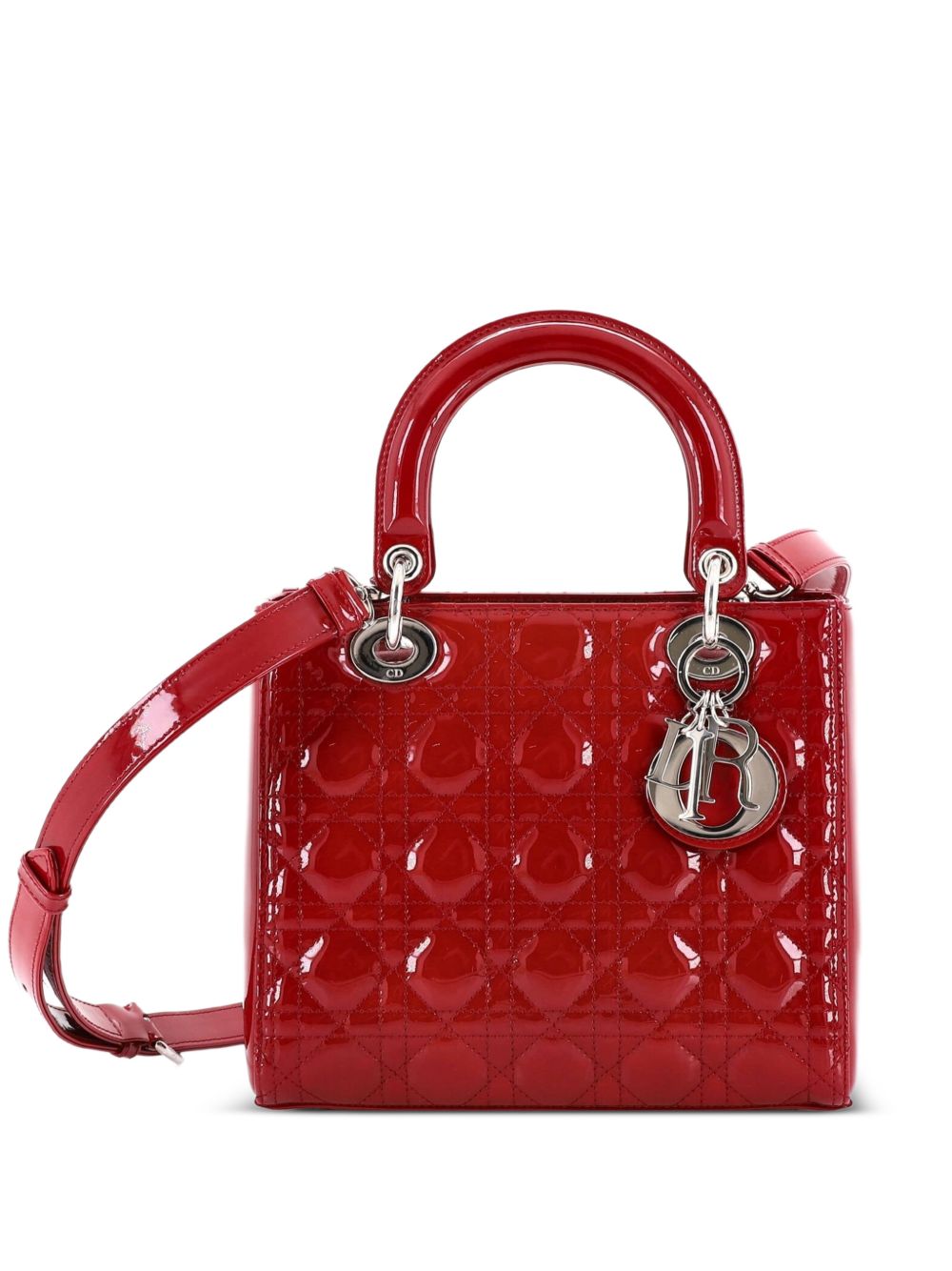 Lady Dior Bag Cannage Quilt Patent Medium satchel