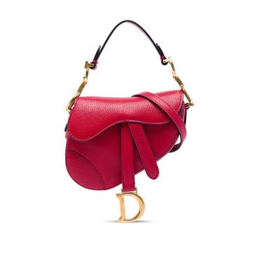 Mini Grained Calfskin Saddle Bag
