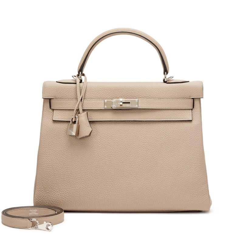Hermes Gris Tourterelle Togo Retourne Kelly 32 Palladium Hardware, 2018