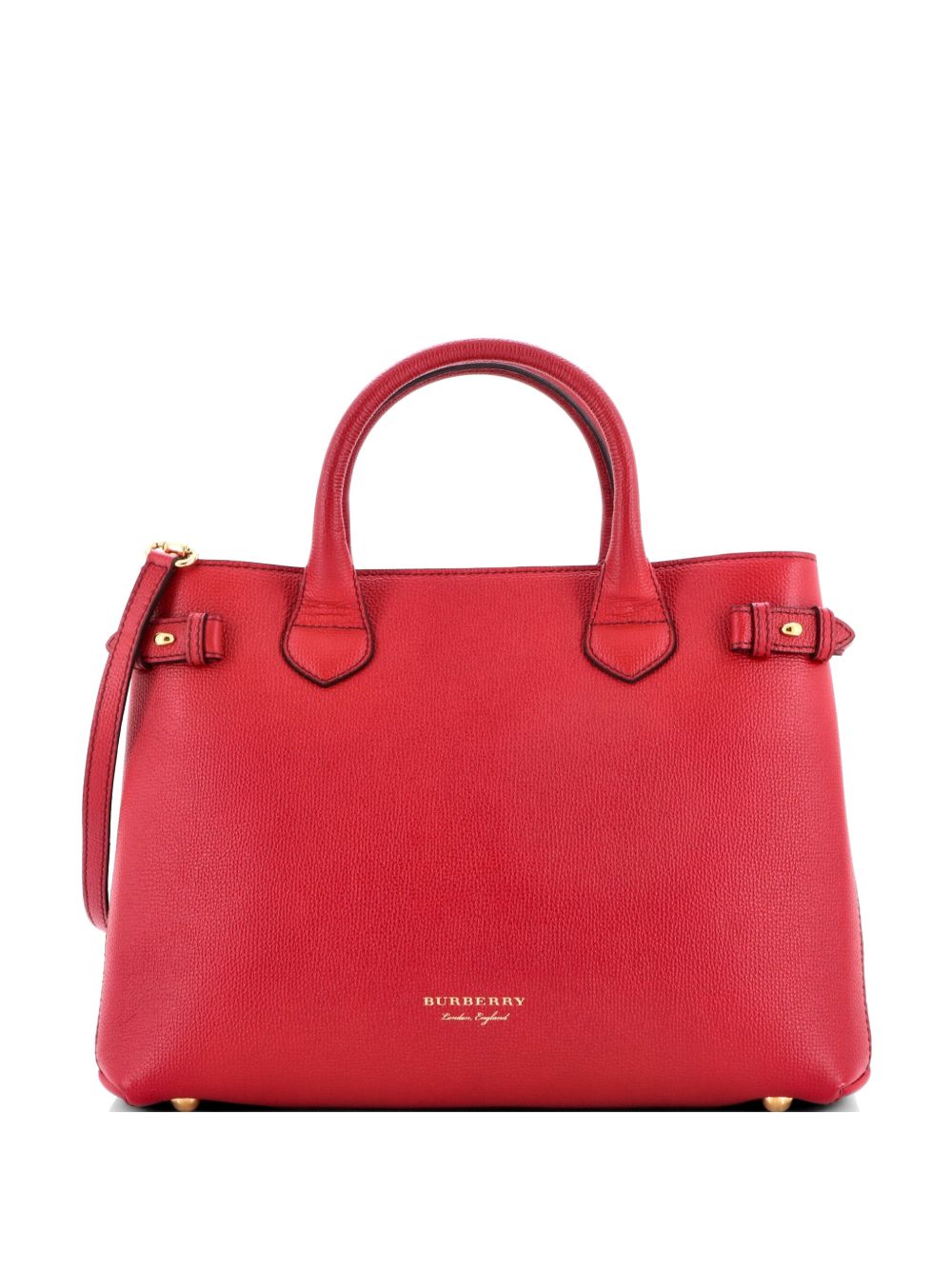 Banner Tote Leather and House Check Canvas Medium satchel