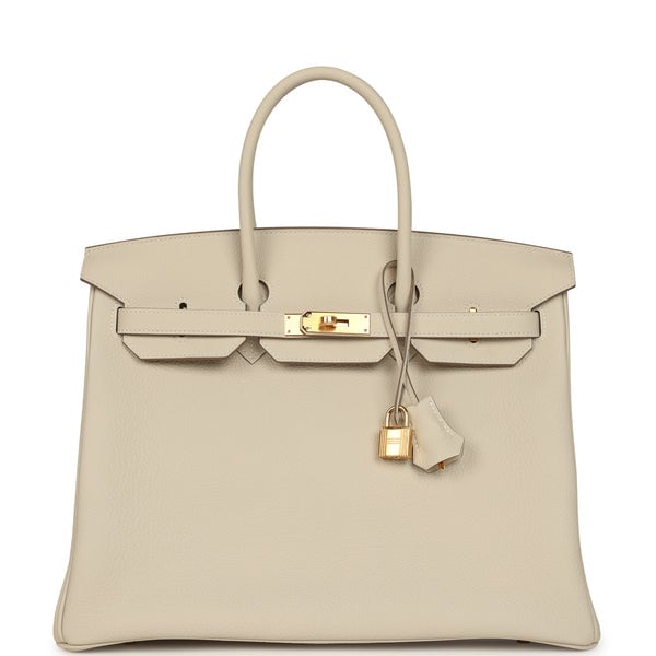 Hermes Birkin 35 Craie Togo Gold Hardware
