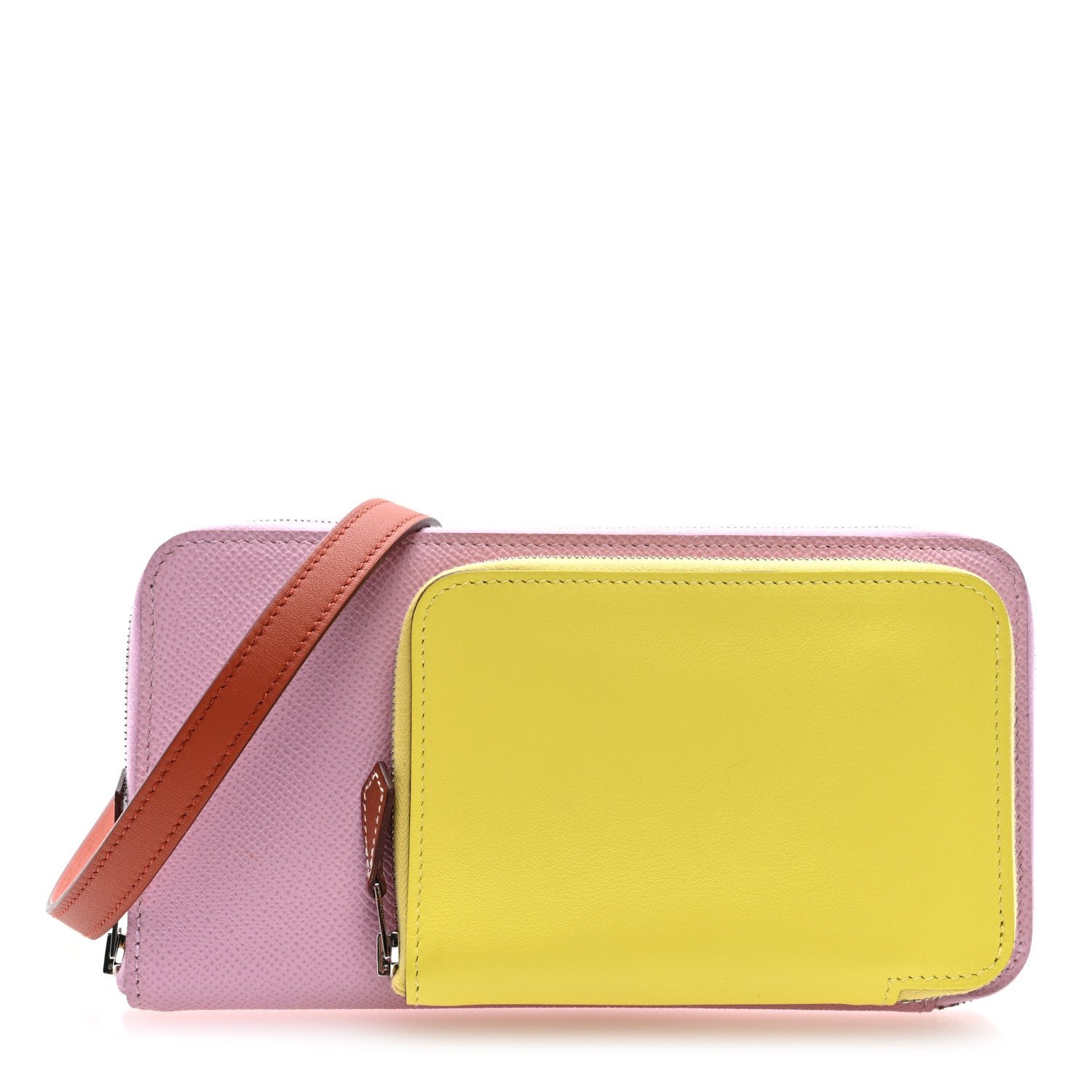 Hermes Epsom Swift Nouveau To Go Wallet Mauve Sylvestre Lime Cuivre Caban