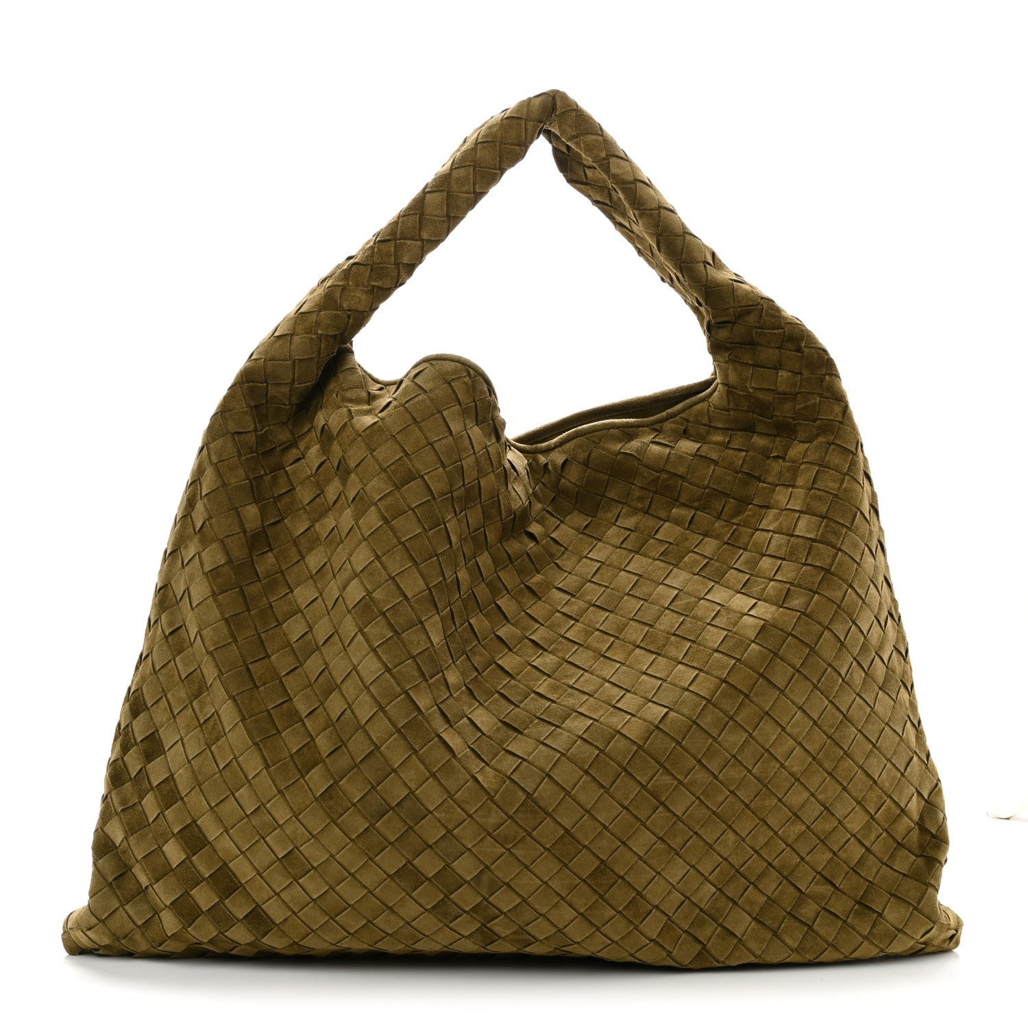 Bottega Veneta Suede Intrecciato Large Hop Mud