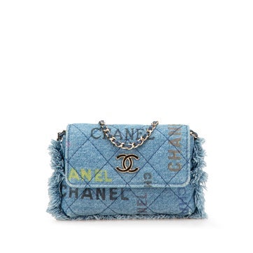 Chanel Mini Denim Mood Clutch with Chain