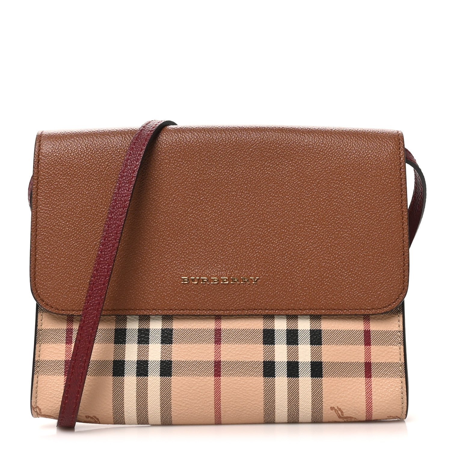 Burberry Haymarket Check Small Loxley Crossbody Bright Toffee