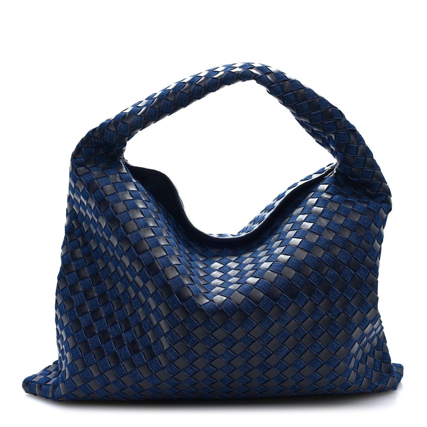 Bottega Veneta Denim Nappa Intrecciato Large Hop Abyss Indigo