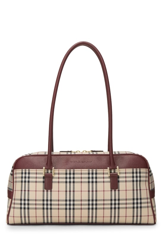 Burgundy House Check Jacquard Long Bowler Small