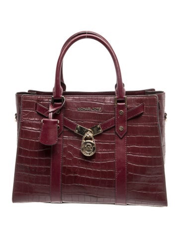 Embossed Leather Top Handle Bag