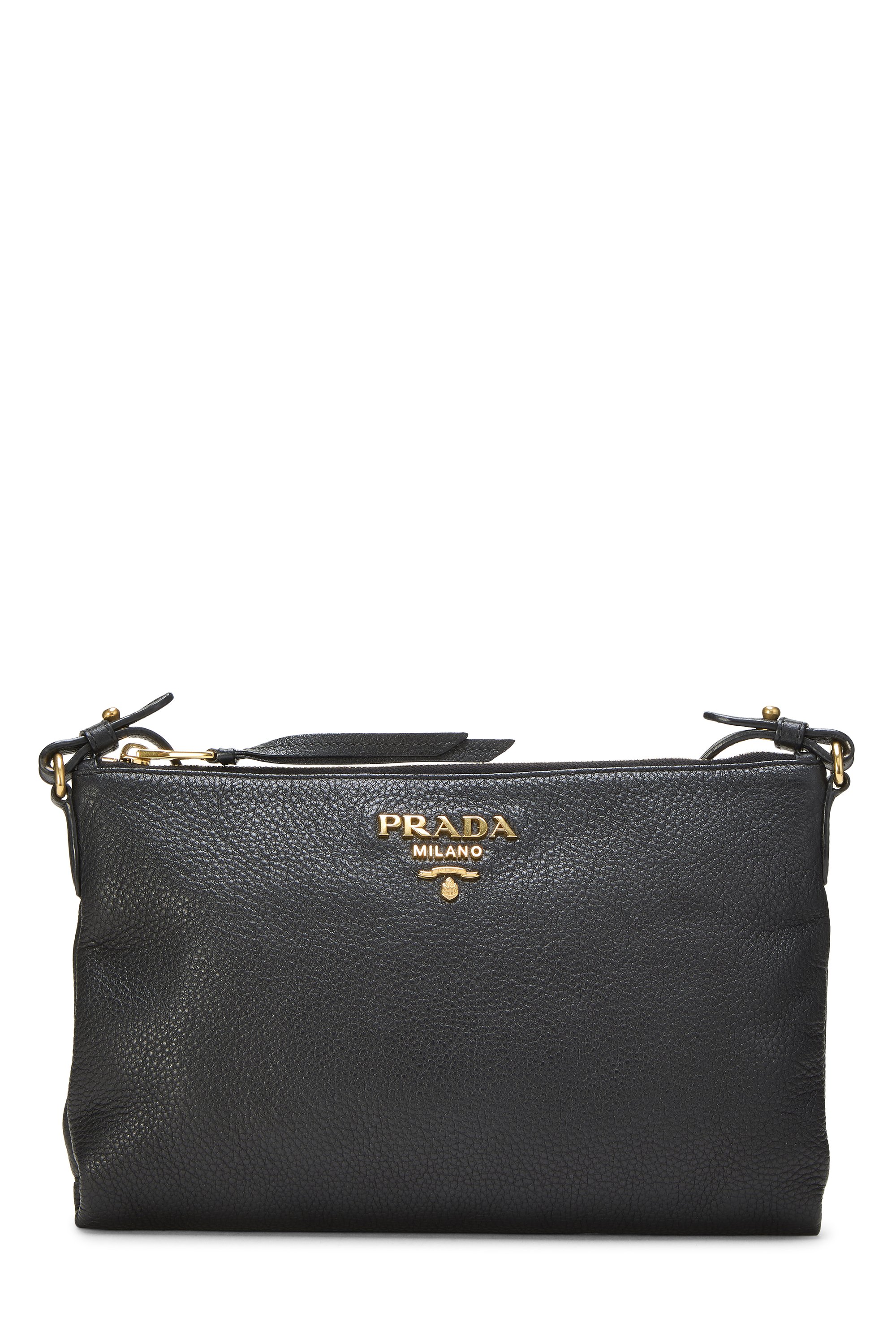 Black Vitello Daino Crossbody Bag
