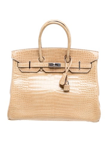 Hermes Shiny Porosus Crocodile Birkin 35