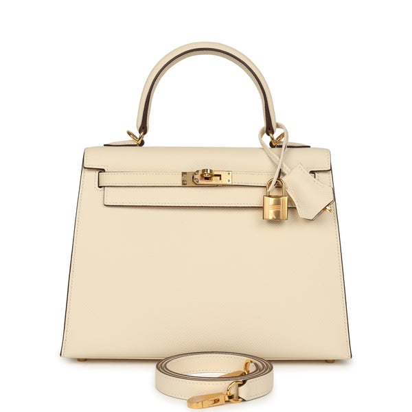 Hermes Kelly Sellier 25 Nata Epsom Gold Hardware