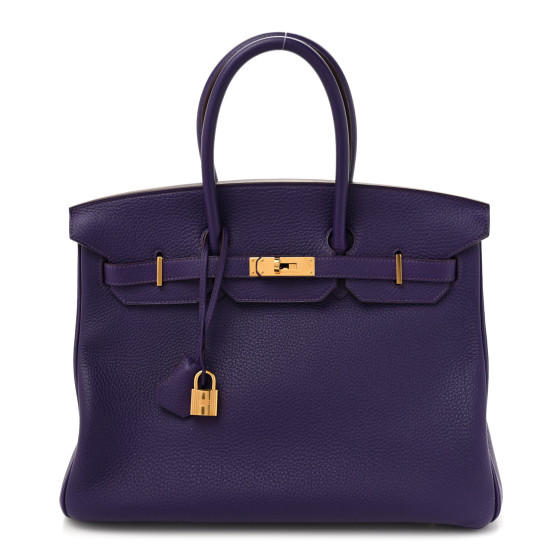 Hermes Taurillon Clemence Birkin 35 Iris