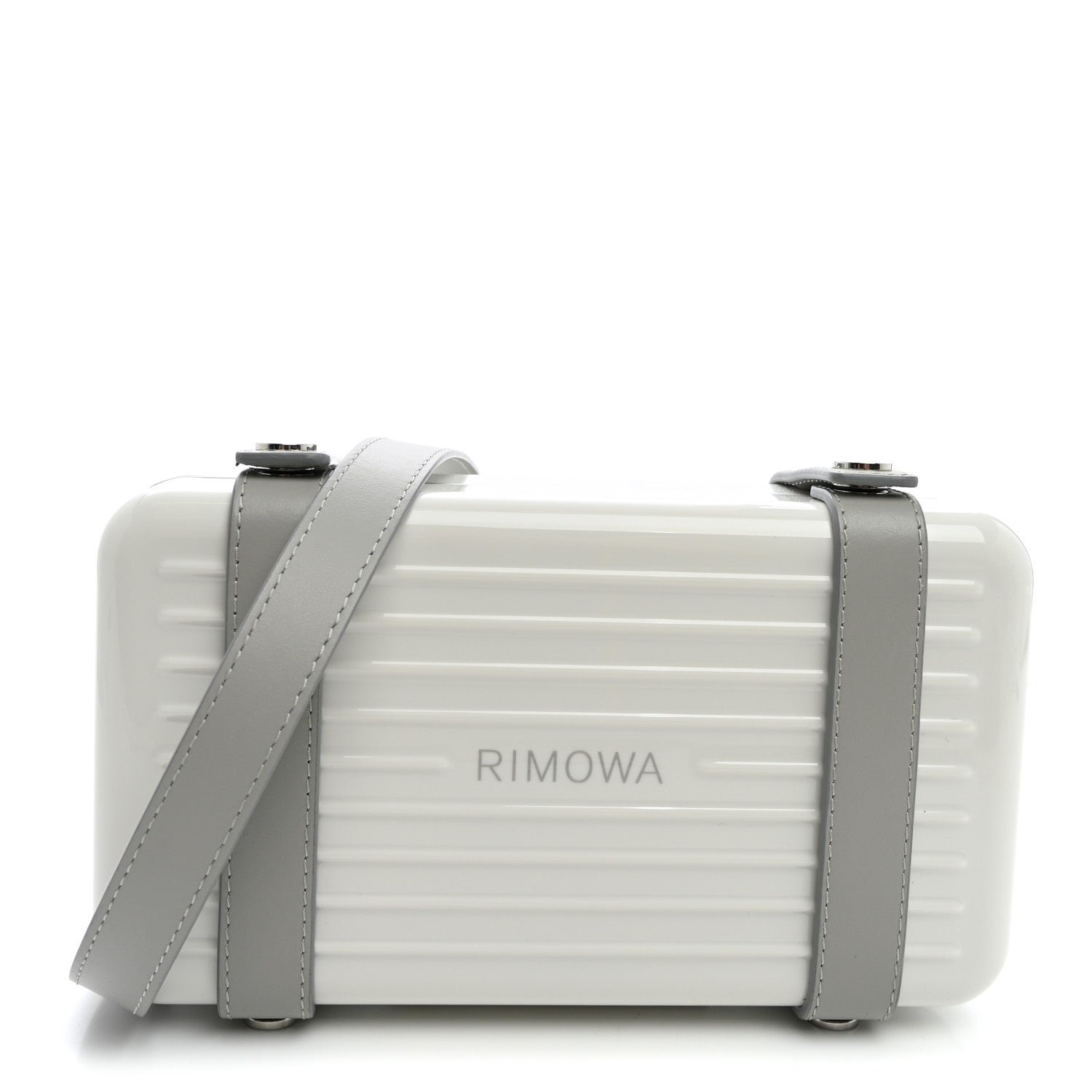 Rimowa Gloss Polycarbonate Personal Cross-Body Bag White Grey