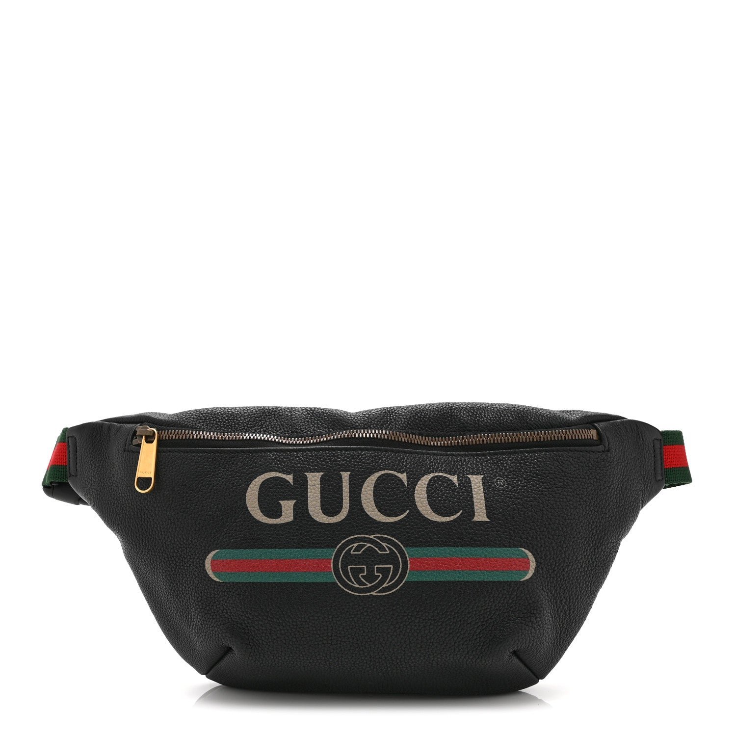 Gucci Grained Calfskin Logo Belt Bag Black
