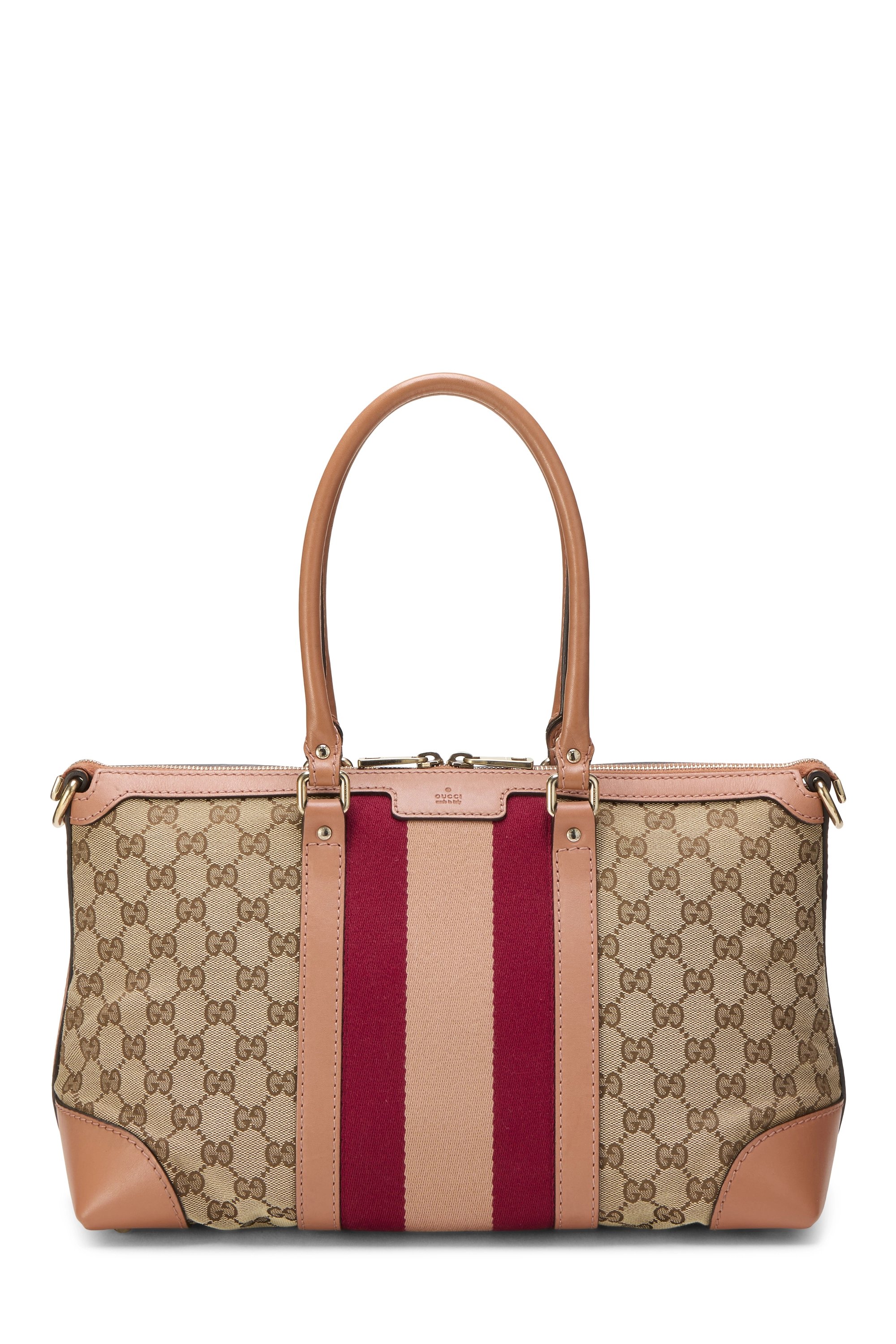 Pink GG Canvas Vintage Web Convertible Tote