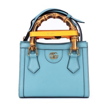 Leather Small Diana Bamboo Tote