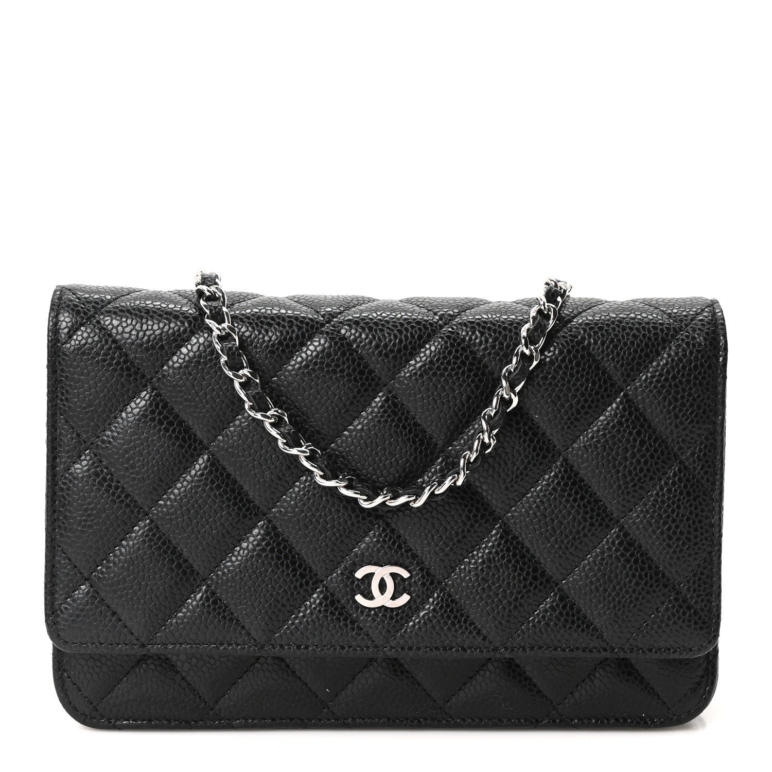 Chanel Caviar Quilted Wallet on Chain WOC Black