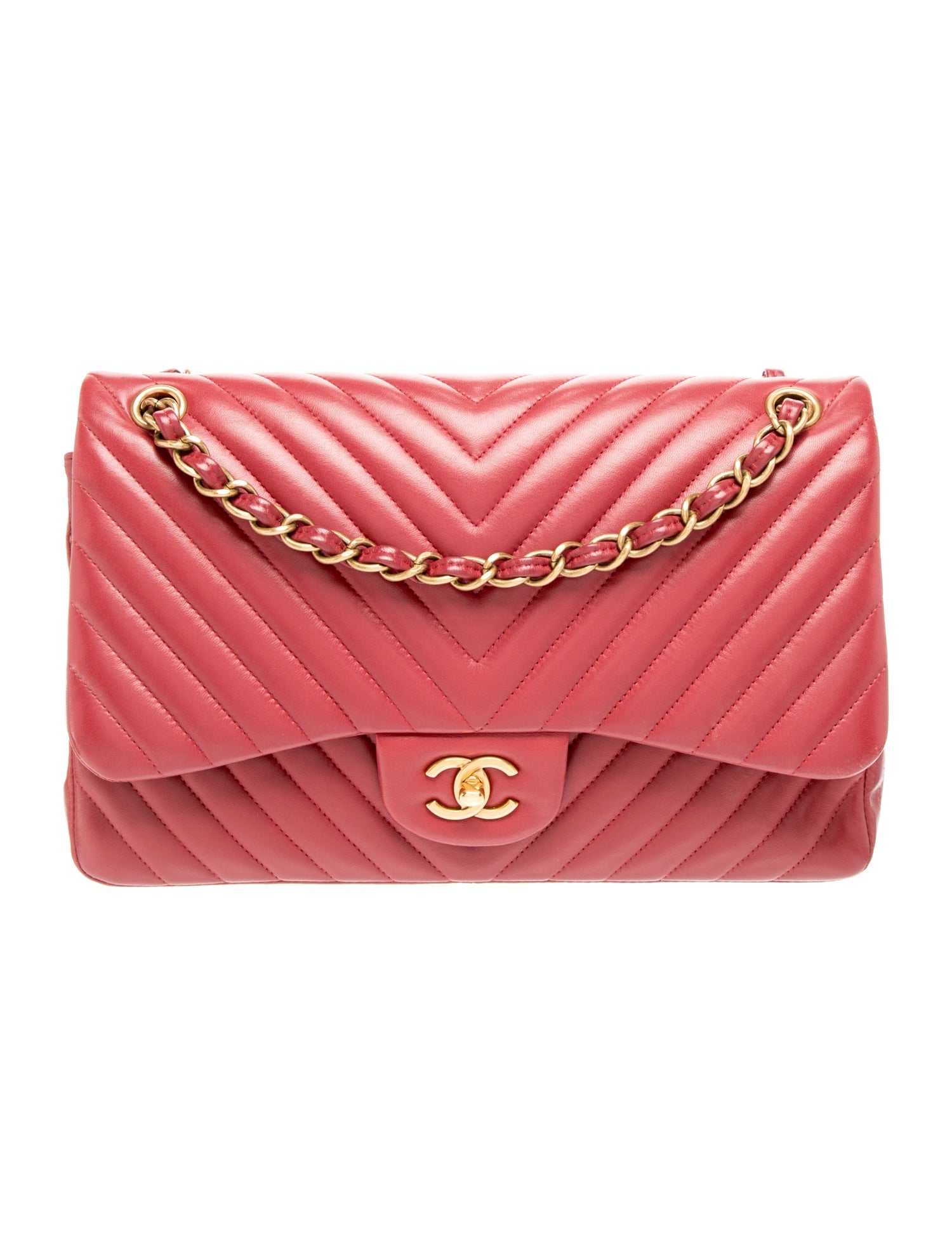 Jumbo Chevron Double Flap Bag