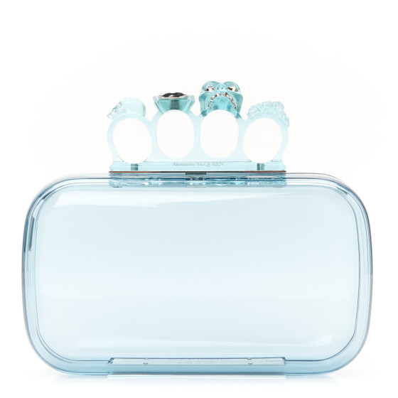 Alexander McQueen Resin Knuckle Clutch Pale Blue