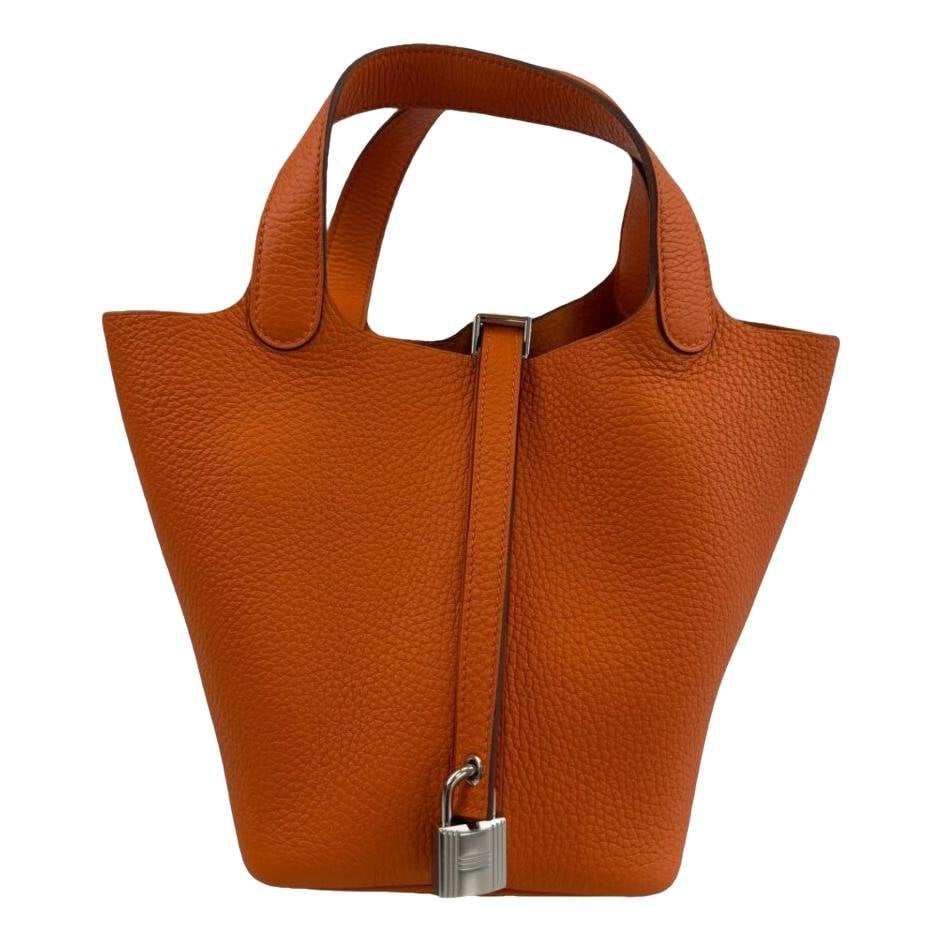Picotin leather tote