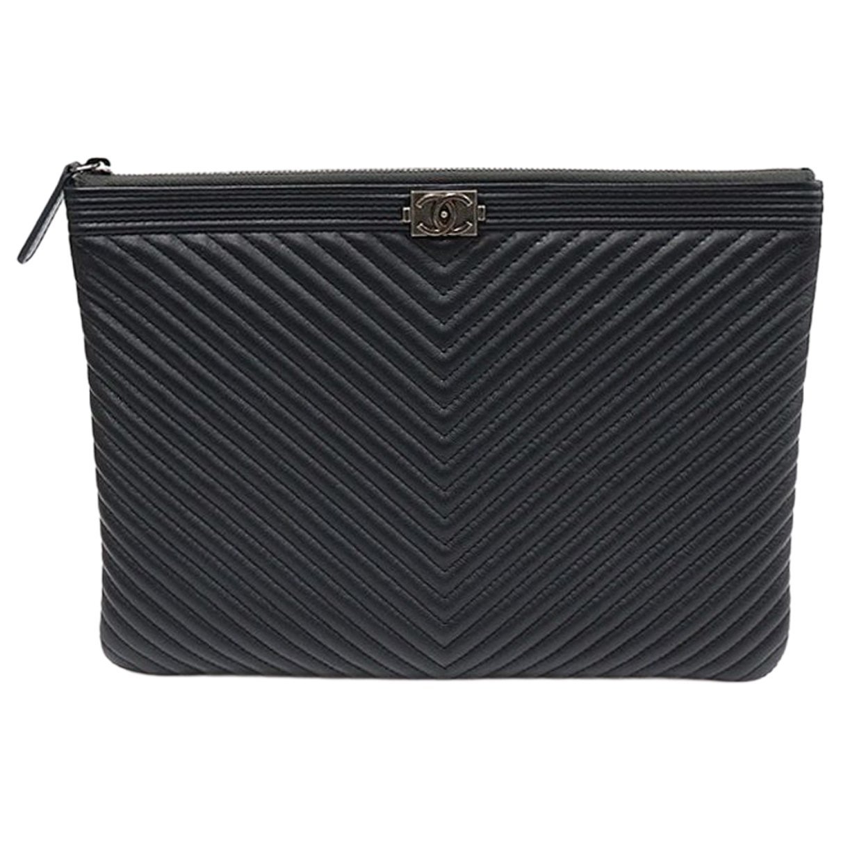 Leather clutch bag