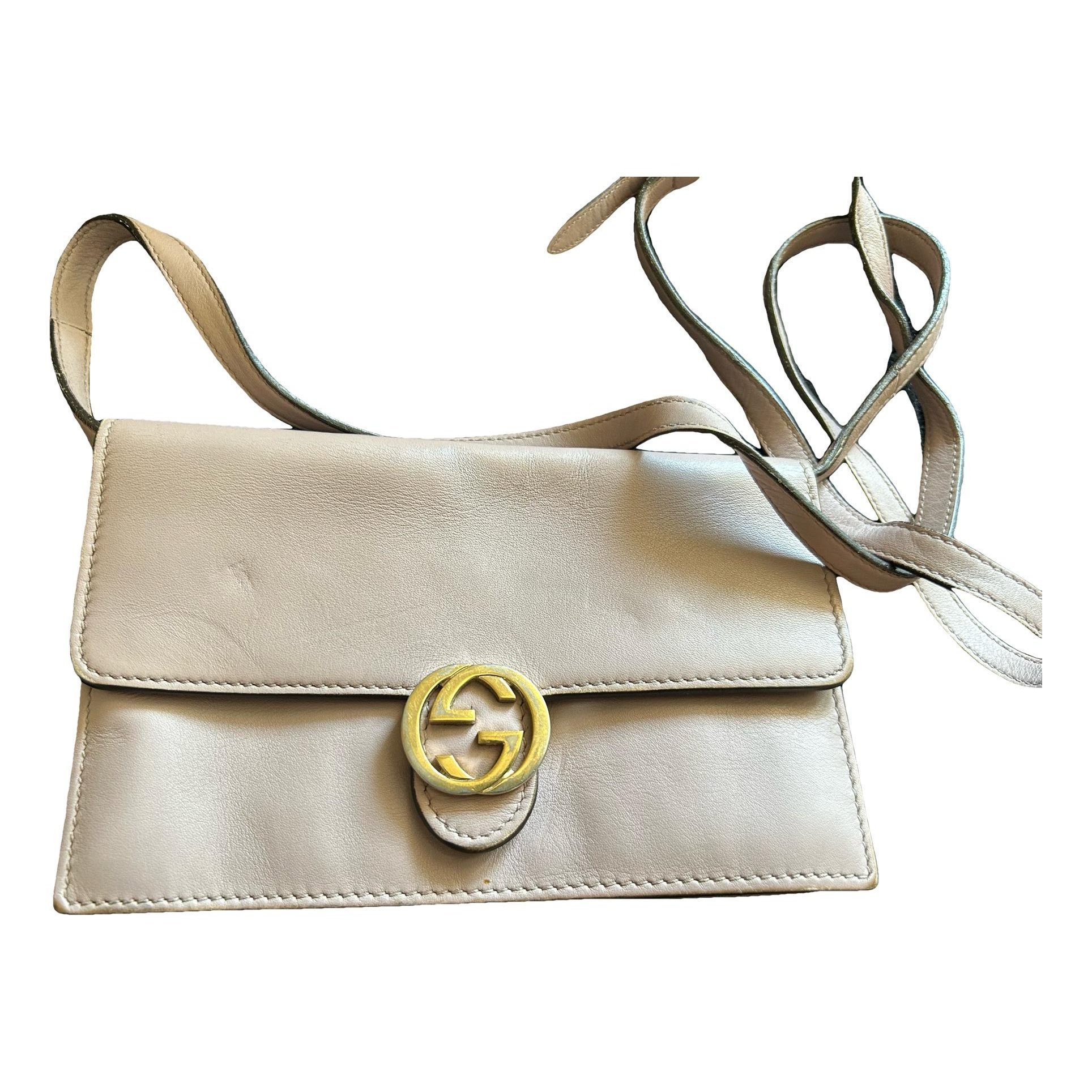 Interlocking leather crossbody bag