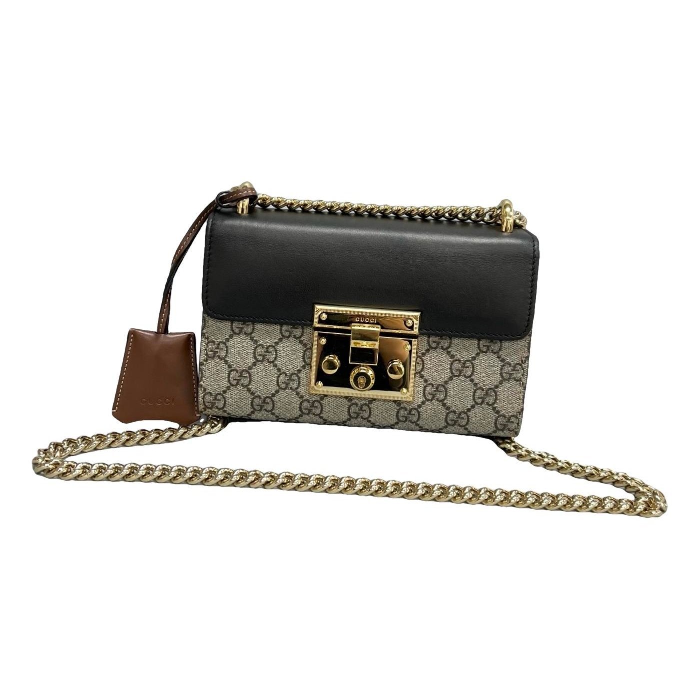 Padlock leather handbag