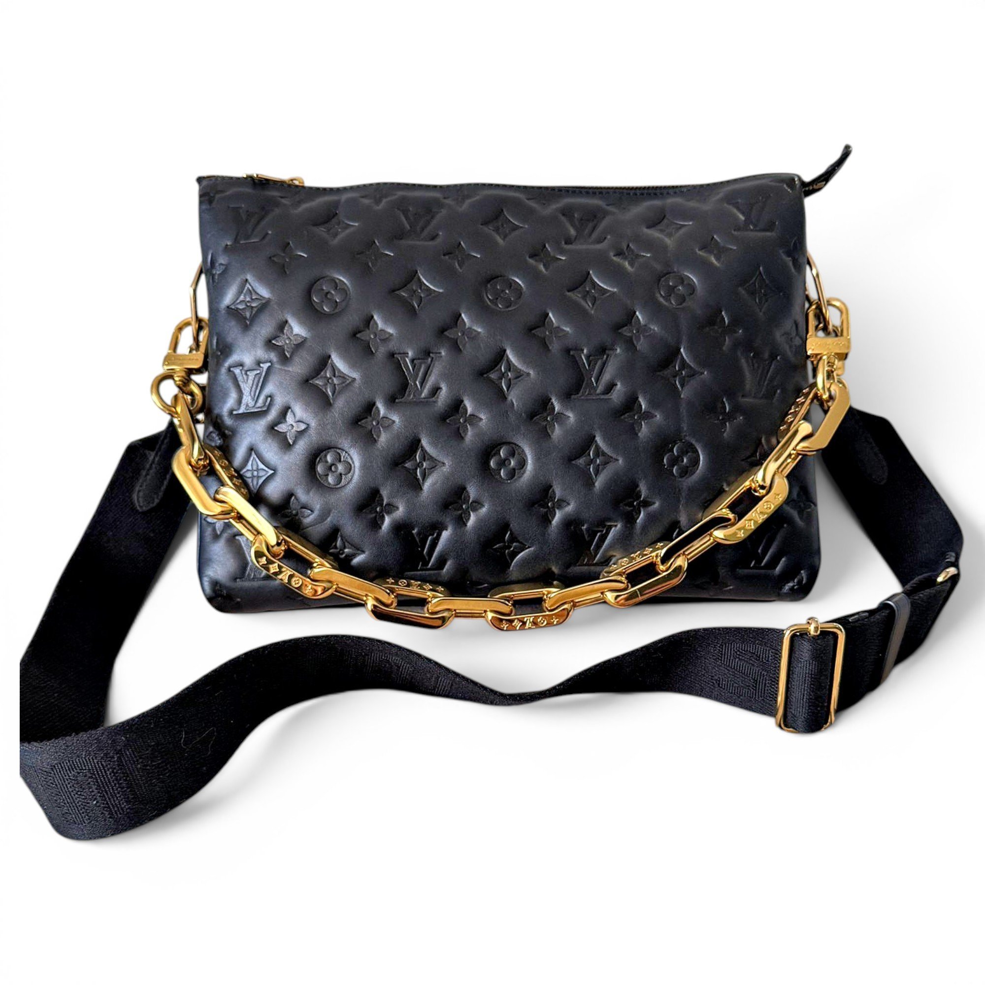 Coussin leather crossbody bag