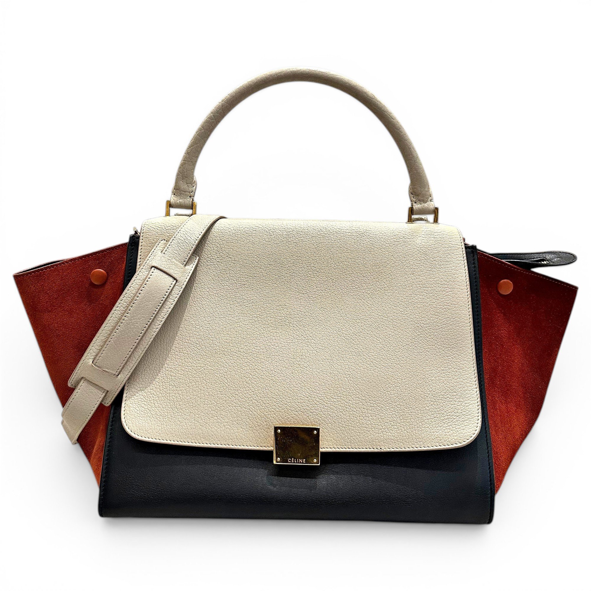 Trapèze leather handbag