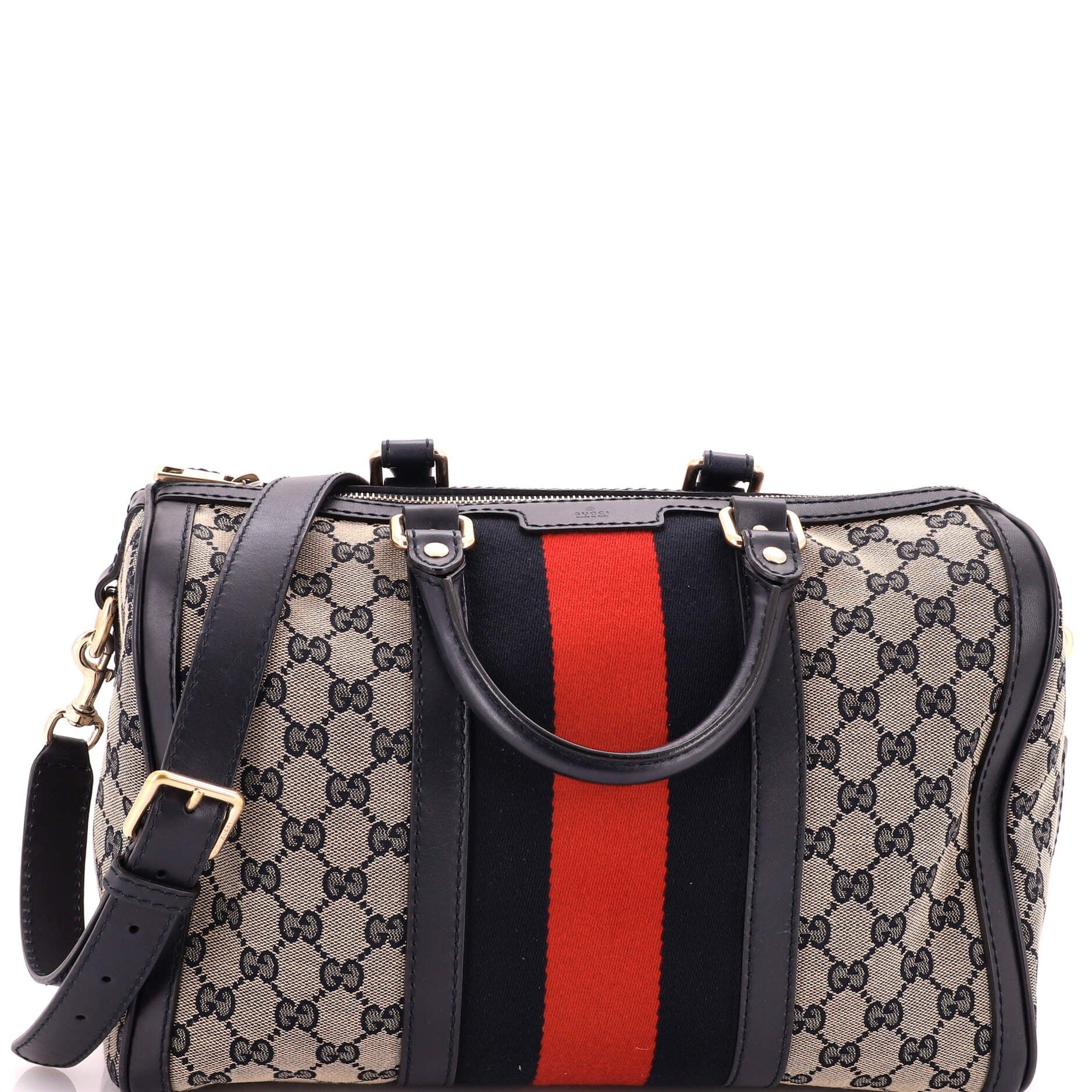 Vintage Web Boston Bag GG Canvas Medium