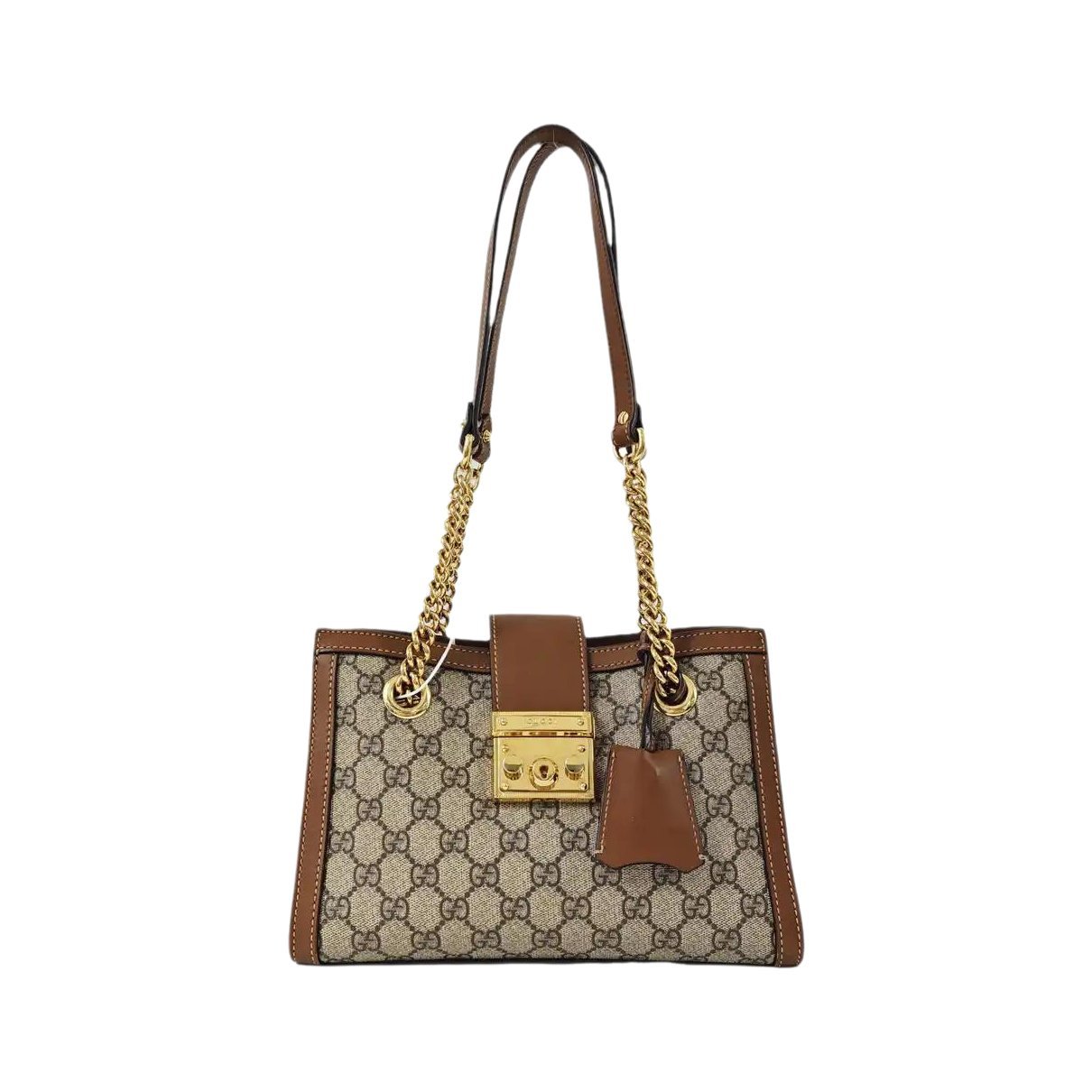 Padlock leather handbag
