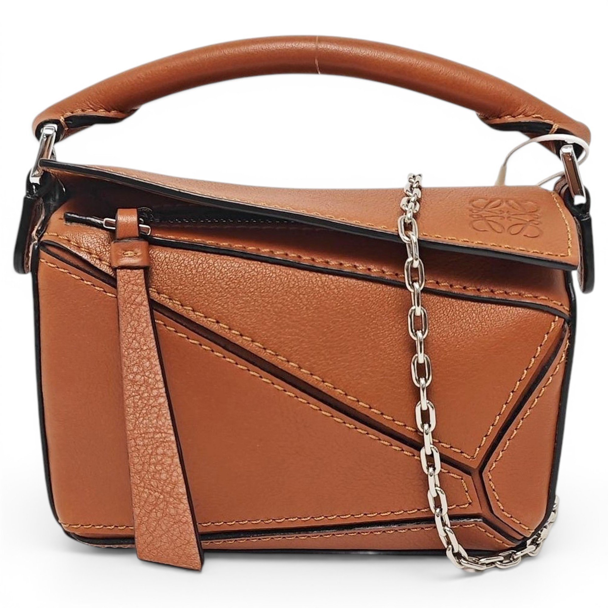 Puzzle leather crossbody bag