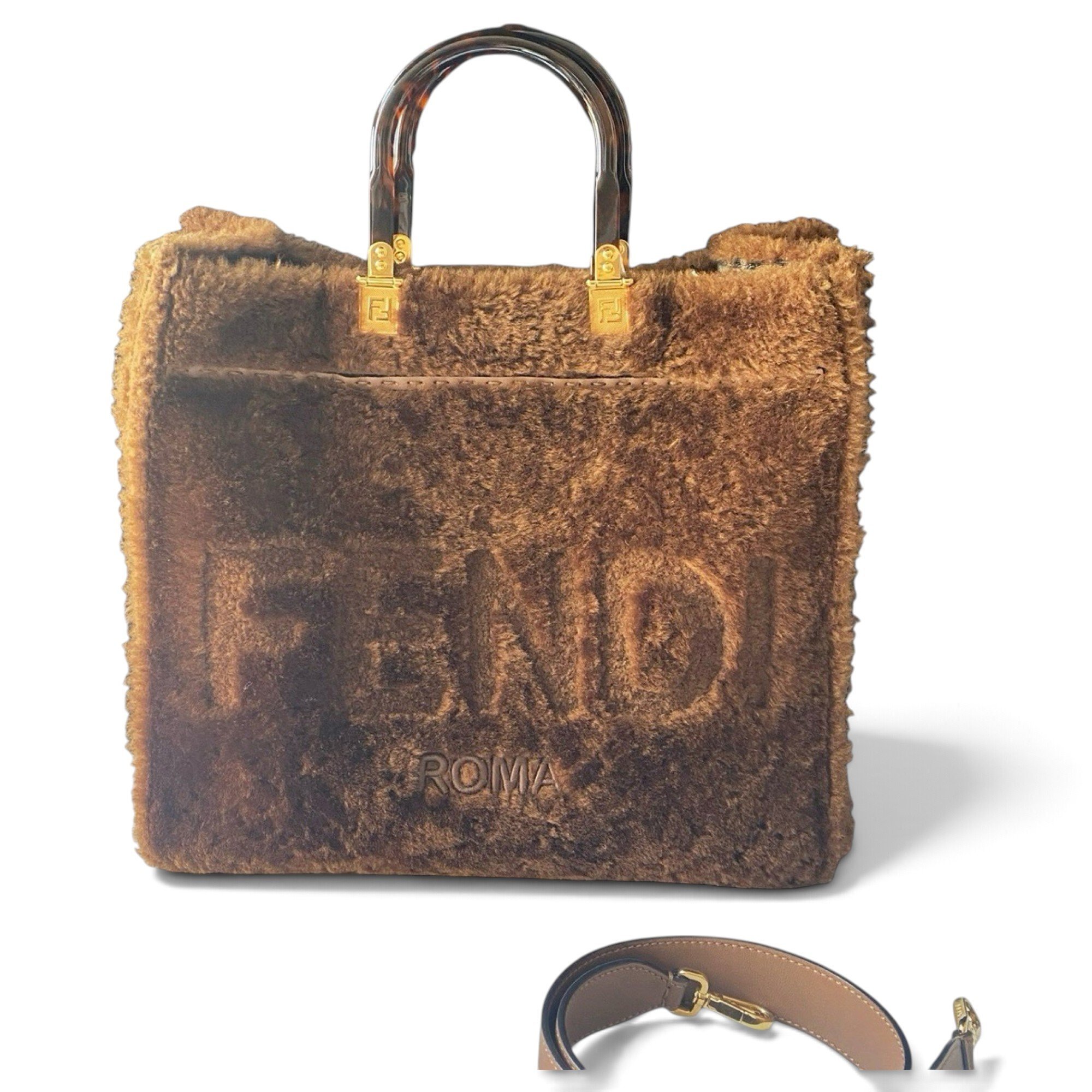 Sunshine faux fur tote
