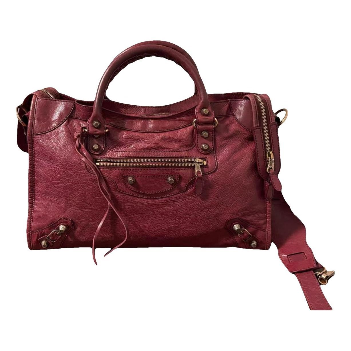 City leather handbag