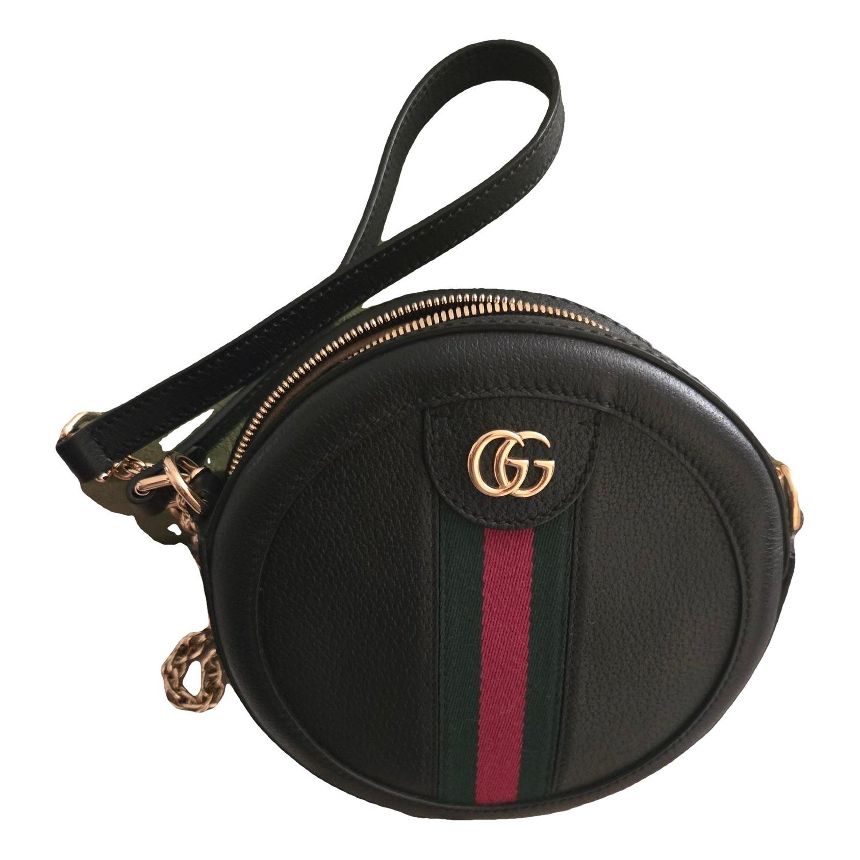 Ophidia Round leather crossbody bag