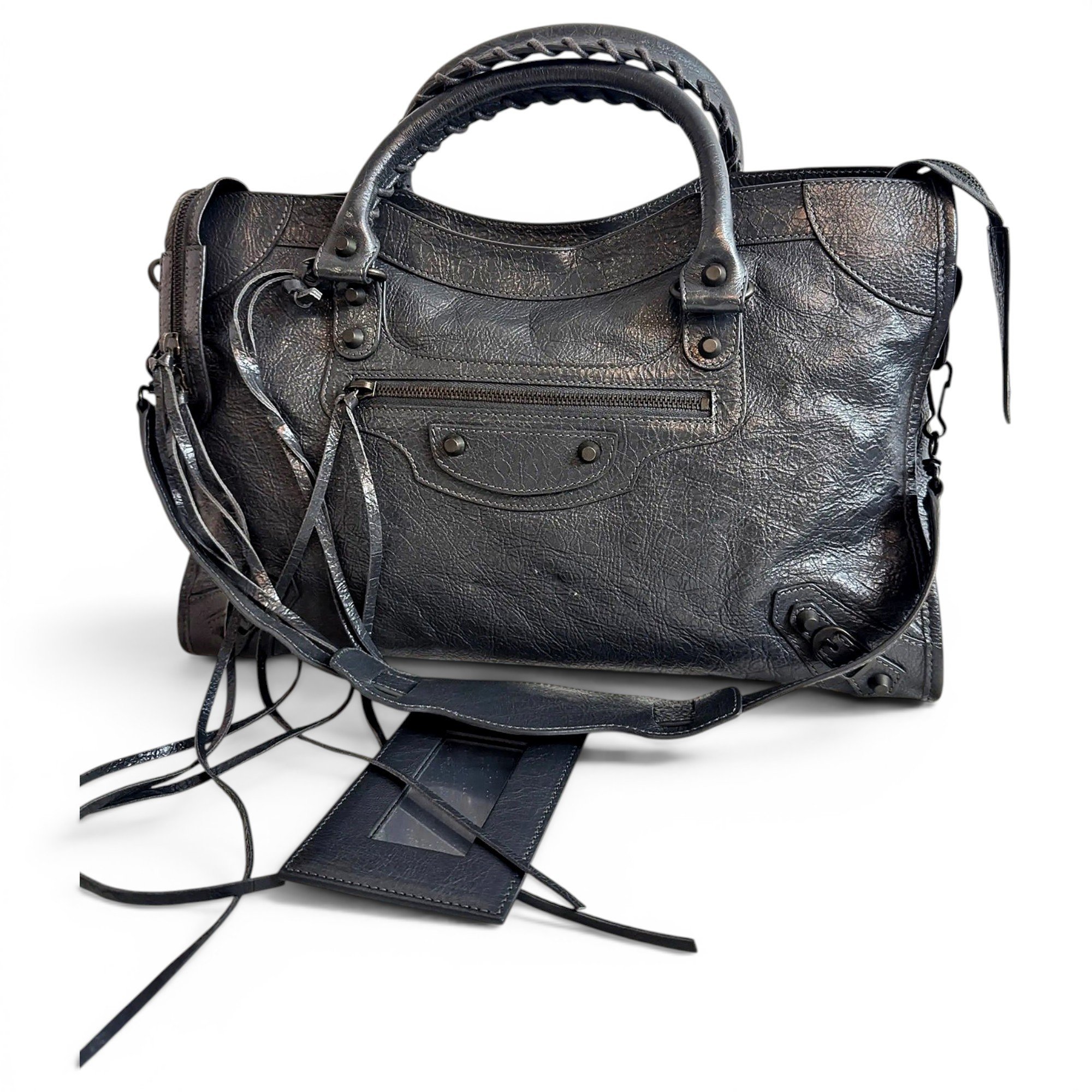 City leather handbag