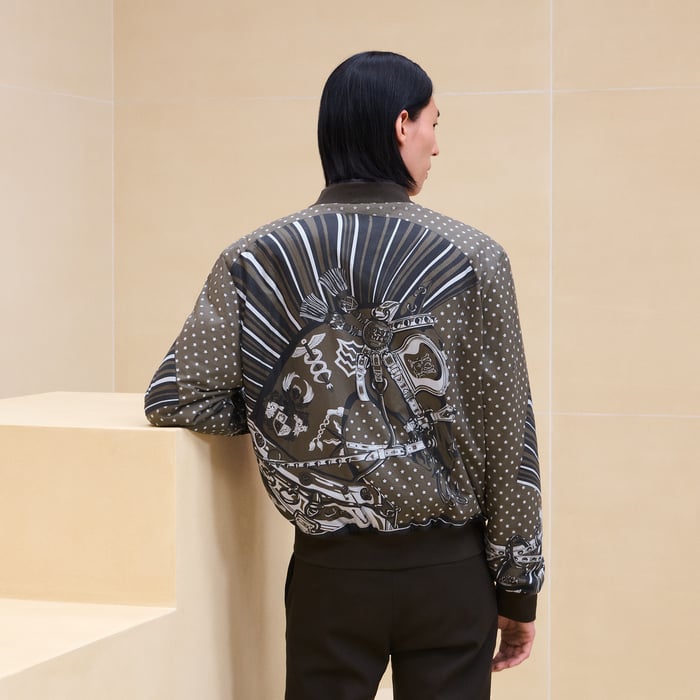 Kaki "Cheval Punk Bandana" Rib-trim Jacket