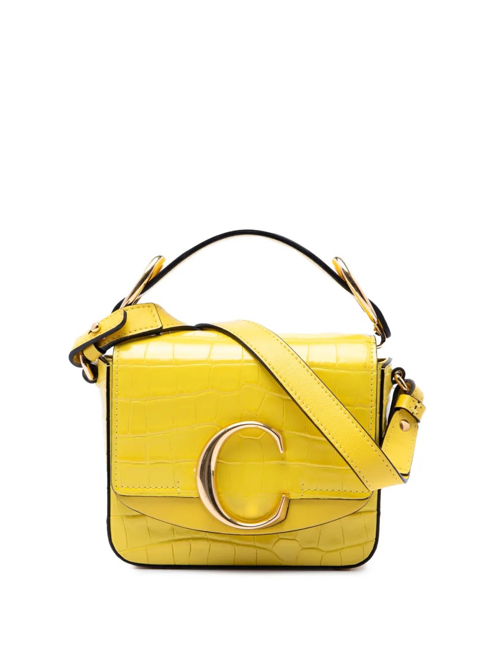 2019 Mini Croc Embossed Calfskin C satchel