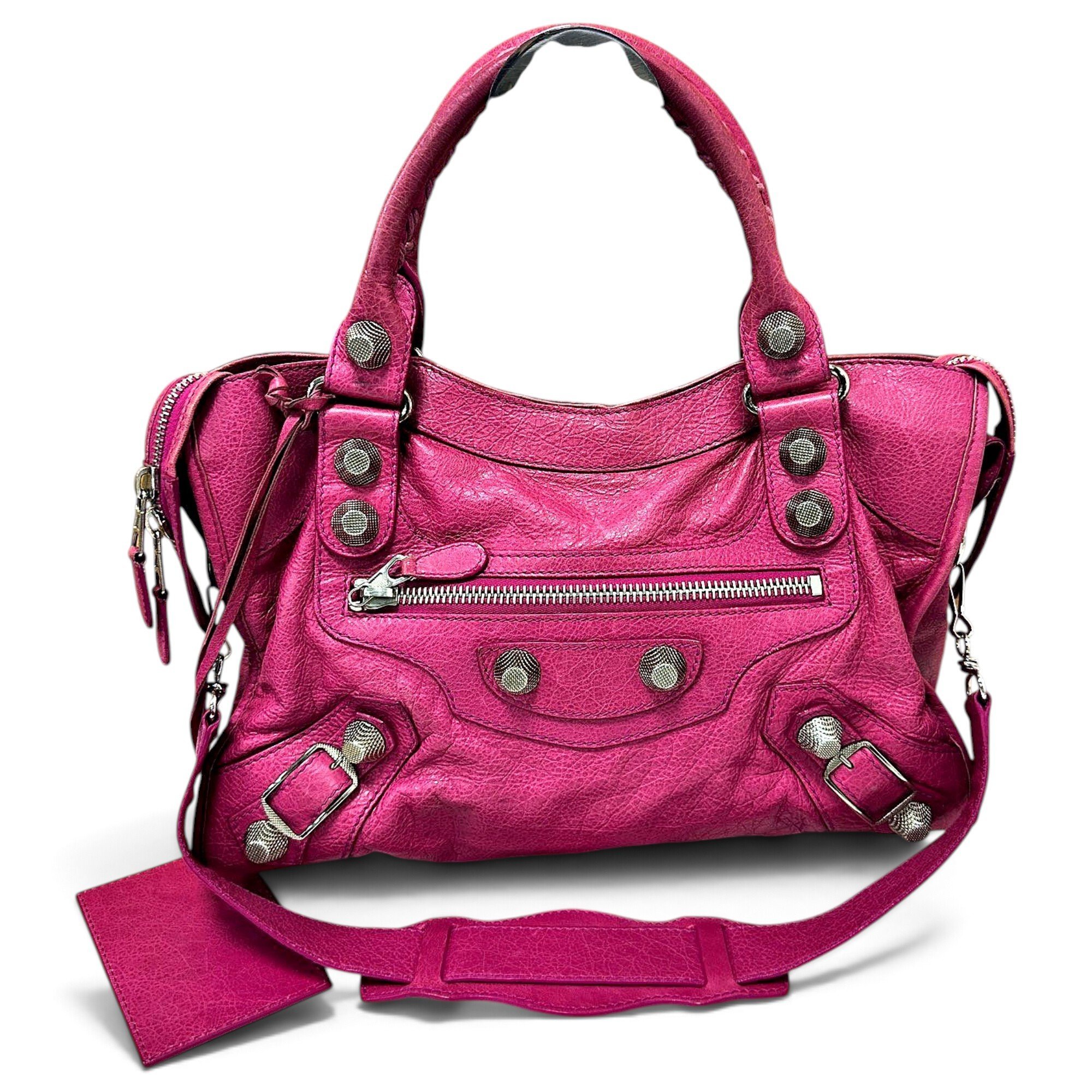 City leather handbag