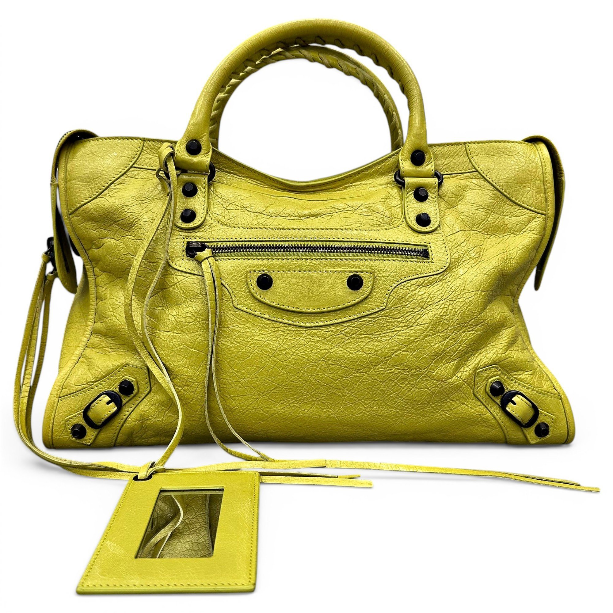 City leather handbag