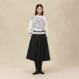 Pull sweat-shirt manches longues twillaine imprimé « Ex-Libris à Main Levée »